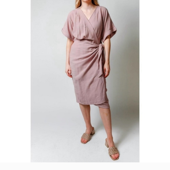 ABLE Cady Wrap Dress - Rust Orange - Picture 3 of 4